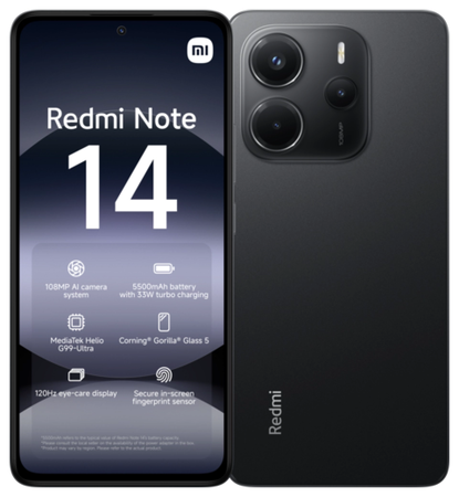 Xiaomi Redmi Note 14 4G 8GB RAM 256GB Midnight Black