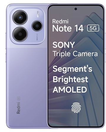 Xiaomi Redmi Note 14 5G Dual SIM 6GB RAM 128GB No Charger Purple