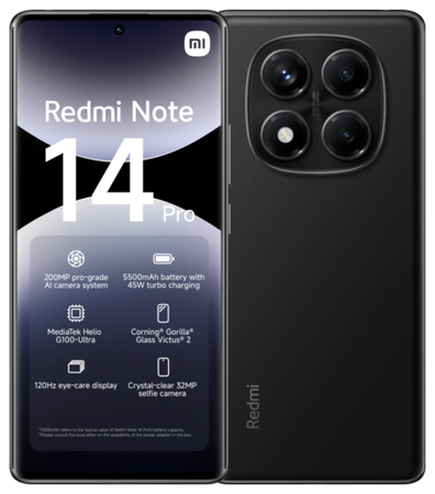 Xiaomi Redmi Note 14 Pro 4G 8GB RAM 256GB Midnight Black
