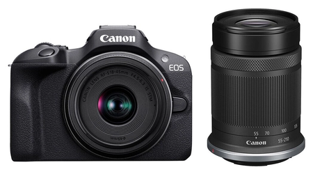Canon EOS R100 with 18-45mm and 55-210mm Lenses