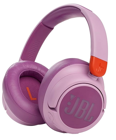 JBL JR460NC Wireless On-Ear Headphones for Kids with Noise Cancellation Pink