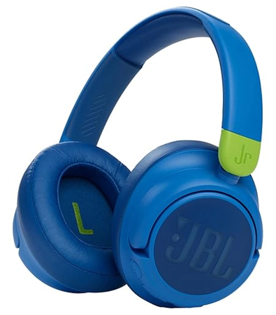 JBL JR460NC Wireless On-Ear Headphones for Kids with Noise Cancellation Blue