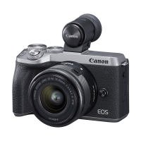 Canon EOS M6 Mark II with 15-45mm Lens and EVF-DC2 Viewfinder Silver