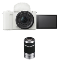 Sony ZV-E10 II with 16-50mm and 55-210mm Lenses White