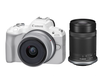 Digital Mirrorless Camera Canon EOS R50 with 18-45mm and 55-210mm Lenses White